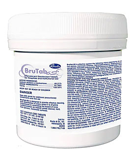 BruTab 6S Disinfectant Concentrate Tablets, 200/Tub