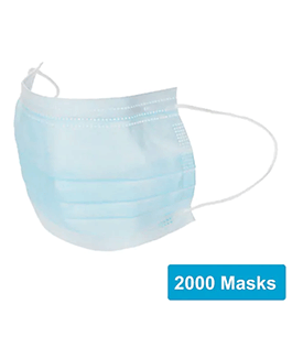 Disposable Earloop Face Mask, Blue, 2000/Carton