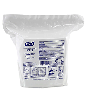 Commercial Dispensing Purell Hand Sanitizing Wipes Refill, 1700 Count