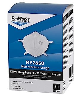 ProWorks KN95 Respirator Half Mask (HY7650) - Case of 500