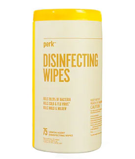 Perk Disinfecting Wipes, Lemon Scent, 75 Wipes - Case of 6