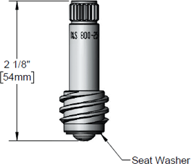T&S Brass (000800-25) Spindle, Hot (Right Hand), B-1100 Series (Original Design) additional product graphic