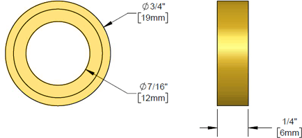 T&S Brass (000875-20) Brass Washer for B-1150 Faucet Diverter Valve additional product graphic