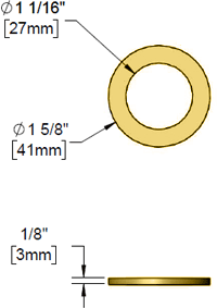 T&S Brass (001005-45) Brass Washer, 1-5/8in OD x 1-1/16in ID x 0.105in Thick additional product graphic