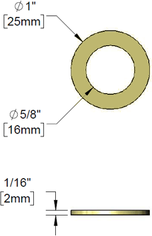 T&S Brass (001049-45) Santoprene Washer, 1in OD x 5/8in ID x 1/16in  additional product graphic