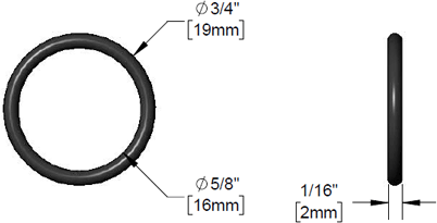 T&S Brass (001079-45) O-Ring, 3/4in OD, 5/8in ID x 1/16in Thick additional product graphic