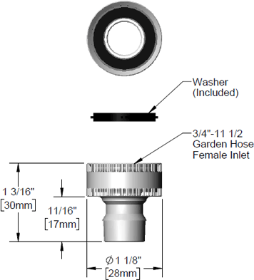 T&S Brass (001370-45) Plug, Quick-Connect, GH (Garden Hose) Female (B-1006) additional product graphic