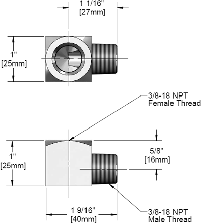 T&S Brass (148X) 3/8in NPT Street Elbow, Flat Style (Chrome Plated Brass) additional product graphic