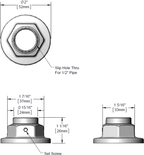 T&S Brass (B-0460) Slip Flange with 1/2in NPT Connections additional product graphic