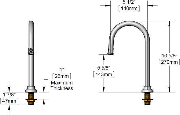 T&S Brass (B-0520-F03) Flow Control Rigid Gooseneck (0.25 GPM) additional product graphic