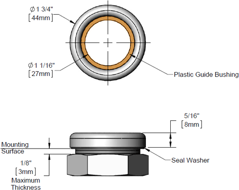 T&S Brass (B-KF) Protective Flange For Deck-Mounted Spray Hose additional product graphic