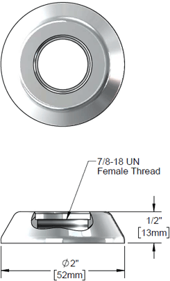 T&S Brass (000023-40) Glass Filler Flange Polished Chrome additional product graphic