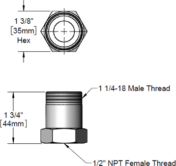 T&S Brass (000594-25) B-0296 Swivel Body Adapter, 1/2in NPT Female Inlet additional product graphic