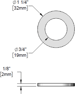 T&S Brass (001010-40) B-0101 Stainless Steel Deck Flange Washer additional product graphic