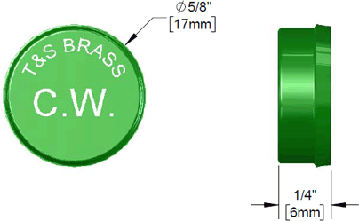 T&S Brass (001191-45) Snap-In Index, Green (Cold Water C.W.) additional product graphic