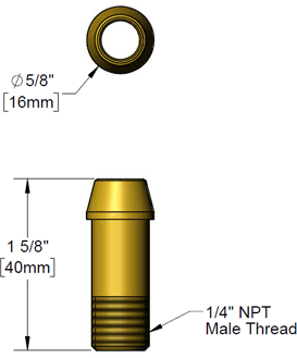T&S Brass (001592-20) Inlet Shank Tailpiece, 1/4in NPT Male Thread additional product graphic