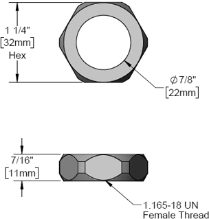 T&S Brass (001623-40) Swivel Nut for B-0575 Range Faucet additional product graphic