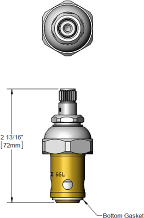 T&S Brass (006009-40) Eterna Spindle Assembly, Teflon Seat, LTC (Cold) additional product graphic