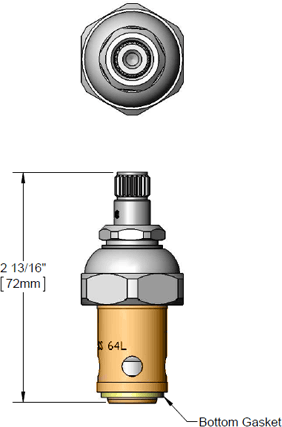 T&S Brass (006010-40) Eterna Spindle Assembly, Teflon Seat, RTC (Hot) additional product graphic