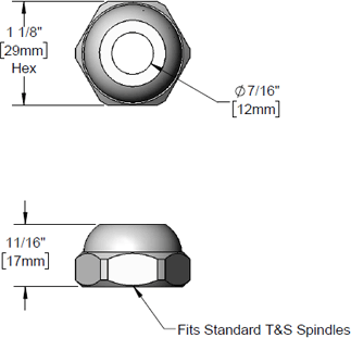 T&S Brass (009749-25) Bonnet for B-1100 Workboard Faucet Series (Old-Style) additional product graphic