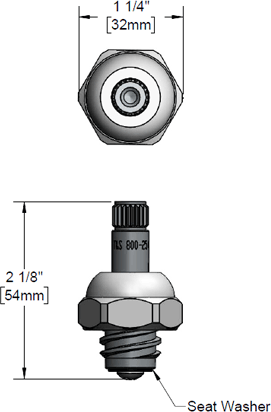 T&S Brass (009753-25) B-1100 Spindle Assembly, Hot (RTC) additional product graphic