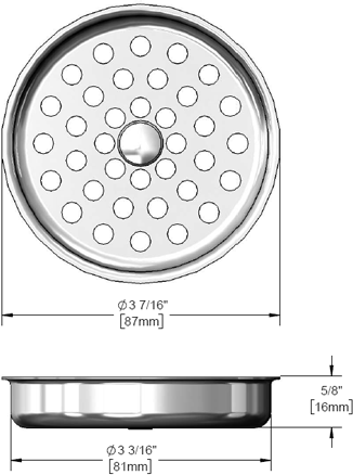 T&S Brass (010387-45) 3-1/2in Crumb Cup Strainer (Stainless Steel) additional product graphic