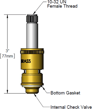 T&S Brass (011312-25) Cerama Cartridge, LTC w/ Check Valve (Less Bonnet) additional product graphic