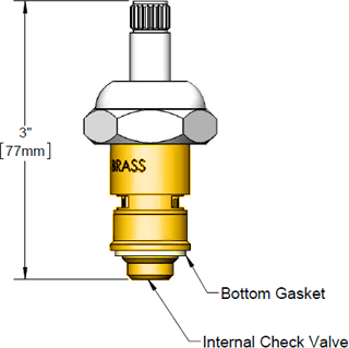 T&S Brass (012394-25) Cerama Cartridge w/ Bonnet, Check-Valve, RTC (Hot) additional product graphic
