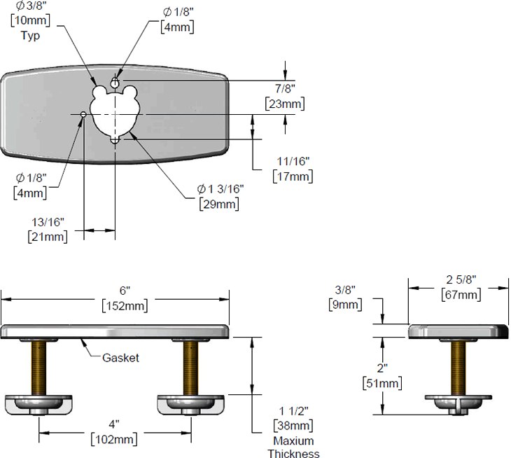 T&S Brass (013433-40) 4in c/c Forged Deck Plate, Chrome Plated additional product graphic