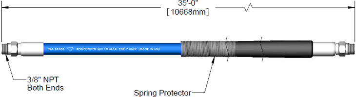 T&S Brass (014941-45) Hose Kit, 3/8in ID x 35' (Blue) additional product graphic