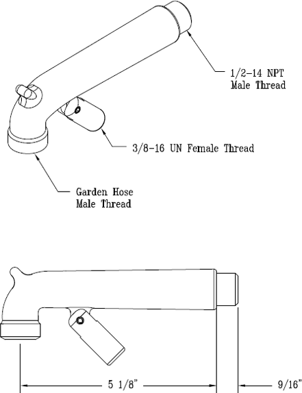 T&S Brass (016450-25) Spout Assembly, Rough Chrome w/ Bottom Mount, Clevis & Roll Pin additional product graphic