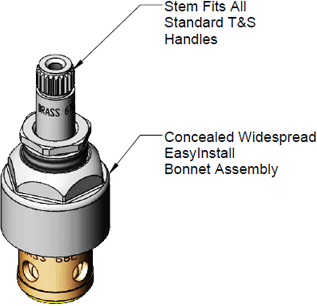 T&S Brass (016925-40) CWS EasyInstall LTC 1/4 Turn Eterna (Teflon) additional product graphic