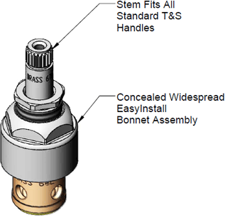 T&S Brass (016926-40) CWS EasyInstall (RTC) 1/4 Turn Eterna (Teflon) additional product graphic
