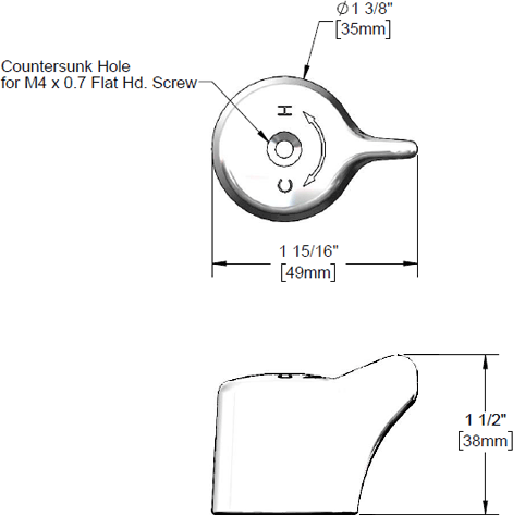 T&S Brass (018249-45) Handle, ChekPoint EC-SMT Thermostatic Mixing Valve additional product graphic