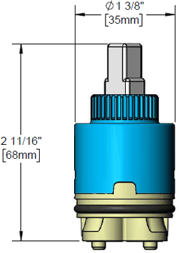T&S Brass (019563-45) Ceramic Cartridge for EC-3106 Manual By-Pass additional product graphic