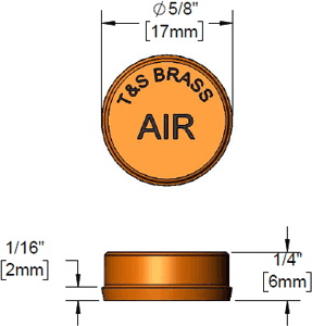 T&S Brass (209L-AIR) Snap-In Index, Orange (Air) additional product graphic