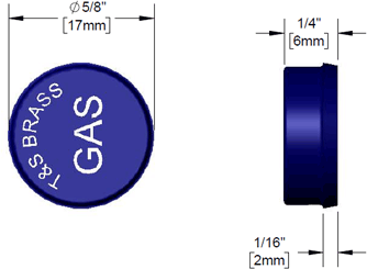 T&S Brass (209L-GAS) Snap-In Index, Blue (Gas) additional product graphic