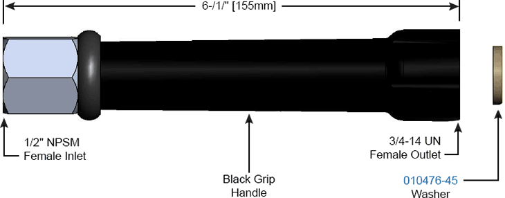 T&S Brass (5HR-HDL) Equip Hose Reel Grip Handle Assembly (Black) additional product graphic