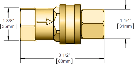 T&S Brass (AG-5D) Gas Appliance Connectors, Quick Disconnect, 3/4in NPT Female Threads additional product graphic
