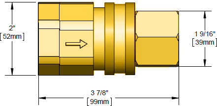 T&S Brass (AG-5E) Gas Appliance Connectors, Quick Disconnect, 1in NPT Female Threads additional product graphic