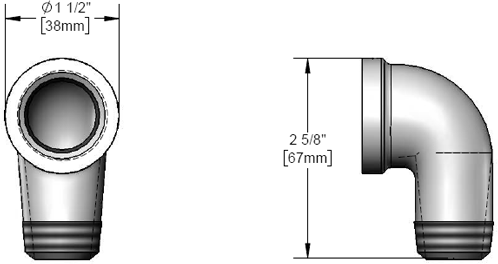 T&S Brass (AG-8D-MF) Gas Appliance Connectors, Elbow, Female-Male, 3/4in additional product graphic