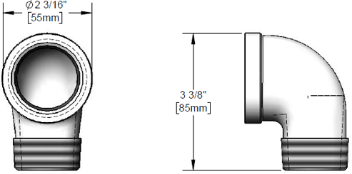 T&S Brass (AG-8F-MF) Gas Appliance Connectors, Elbow, Female-Male, 1-1/4in additional product graphic