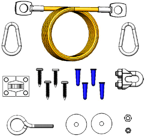T&S Brass (AG-RC) Gas Appliance Accessory, 5' Restraining Cable Kit With Hardware Package additional product graphic
