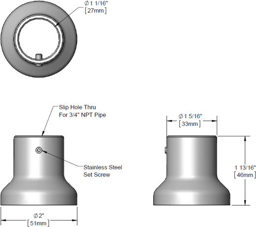 T&S Brass (B-0464) Slip Flange for 3/4in Pipe additional product graphic