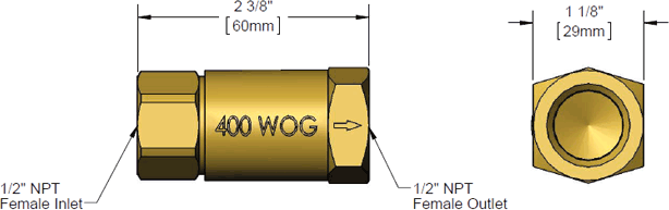 T&S Brass (B-CVH1-2) Check Valve, 1/2in NPT Female, Horizontal additional product graphic