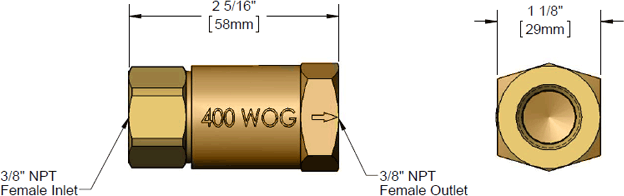 T&S Brass (B-CVH3-8) Check Valve, 3/8in NPT Female, Horizontal additional product graphic