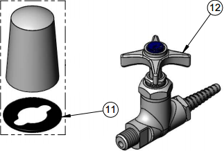 T&S Brass (BL-4300-0) Turret W/ (2) Gas Valves @ 90 Degree & 3/8in NPT Inlet additional product graphic