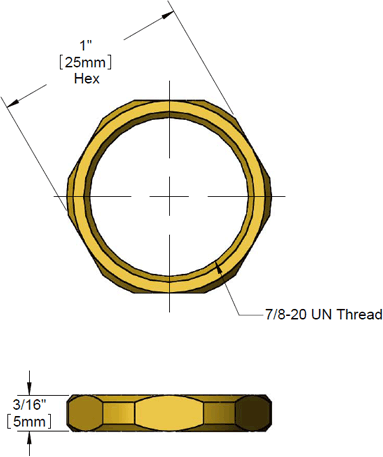 T&S Brass (PA-N) Retaining Nut for Pivot Action (PA Type) Metering Cartridge Handles additional product graphic