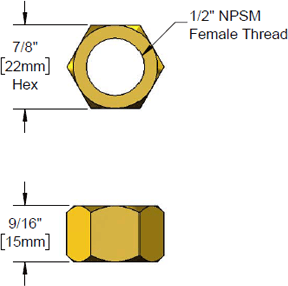 T&S Brass (000961-45) Tailpiece Coupling Nut for B-1212 additional product graphic