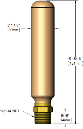 T&S Brass (009401-45) Water Hammer Arrestor, 1/2in NPT Male Threads additional product graphic